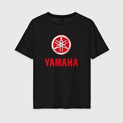 Футболка оверсайз женская Yamaha Логотип Ямаха, цвет: черный