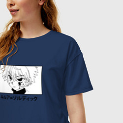 Футболка оверсайз женская КИЛЛУА ANIME EYES, цвет: тёмно-синий — фото 2