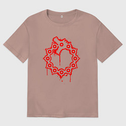 Футболка оверсайз женская МЕЛИОДАС СИМВОЛ КРАСНЫЙ, цвет: пыльно-розовый