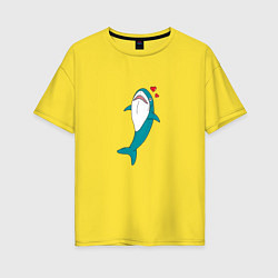 Футболка оверсайз женская Акула из IKEA, цвет: желтый
