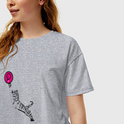 Футболка оверсайз женская Криптовалюта Полкадот с тигром, цвет: меланж — фото 2