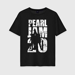 Футболка оверсайз женская Pearl Jam, группа, цвет: черный