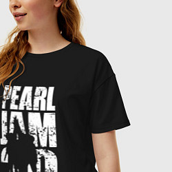 Футболка оверсайз женская Pearl Jam, группа, цвет: черный — фото 2