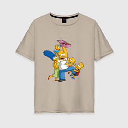 Футболка оверсайз женская Simpsons donuts, цвет: миндальный