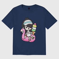 Футболка оверсайз женская Toca Boca девочка геймер, цвет: тёмно-синий