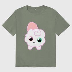 Футболка оверсайз женская Toca Kitchen котик, цвет: авокадо