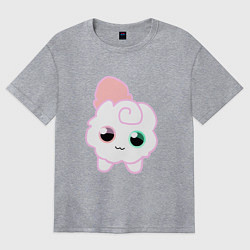 Футболка оверсайз женская Toca Kitchen котик, цвет: меланж