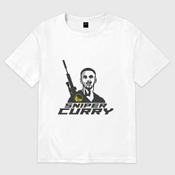 Футболка оверсайз женская Sniper Curry, цвет: белый