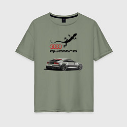Футболка оверсайз женская Audi quattro Lizard, цвет: авокадо