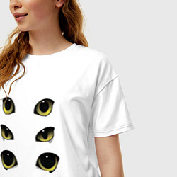 Футболка оверсайз женская Глаза хищников, цвет: белый — фото 2