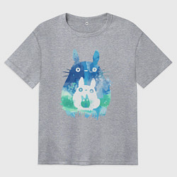 Футболка оверсайз женская Семья кроликов Акварель, цвет: меланж