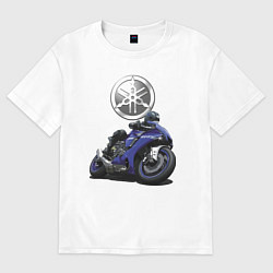 Футболка оверсайз женская Yamaha Racing team, цвет: белый