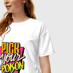 Футболка оверсайз женская Pick Your Poison, цвет: белый — фото 2