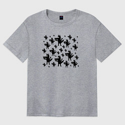 Футболка оверсайз женская Много Волков, цвет: меланж