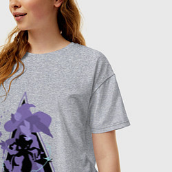 Футболка оверсайз женская Genshin Impact MonaМона, цвет: меланж — фото 2