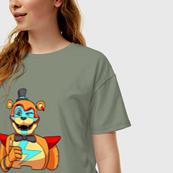 Футболка оверсайз женская Five Nights at Freddys: Security Breach - Глэмрок, цвет: авокадо — фото 2