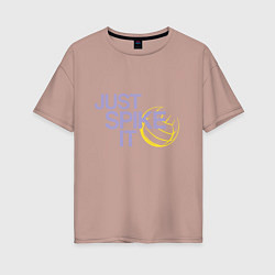 Футболка оверсайз женская Just Spike It, цвет: пыльно-розовый