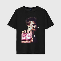 Футболка оверсайз женская Club Fight, цвет: черный