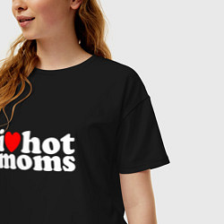 Футболка оверсайз женская I LOVE HOT MOMS, цвет: черный — фото 2