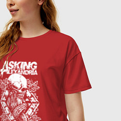 Футболка оверсайз женская Asking alexandria Александрия, цвет: красный — фото 2