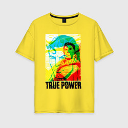 Футболка оверсайз женская True power!, цвет: желтый