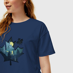 Футболка оверсайз женская Run Maple, цвет: тёмно-синий — фото 2