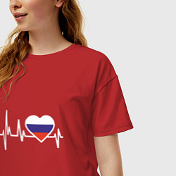 Футболка оверсайз женская Пульс России, цвет: красный — фото 2