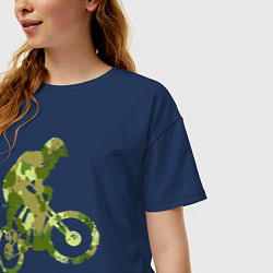 Футболка оверсайз женская BMX Camouflage Retro, цвет: тёмно-синий — фото 2