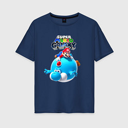 Футболка оверсайз женская Super Mario Galaxy Nintendo, цвет: тёмно-синий