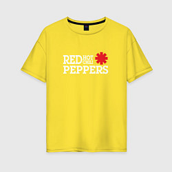 Футболка оверсайз женская RHCP Logo Red Hot Chili Peppers, цвет: желтый