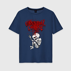 Футболка оверсайз женская Cannibal Corpse skeleton, цвет: тёмно-синий