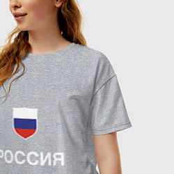 Футболка оверсайз женская Моя Россия, цвет: меланж — фото 2