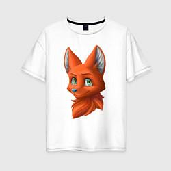 Футболка оверсайз женская Милая лисичка Cute fox, цвет: белый