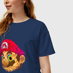 Футболка оверсайз женская Super Mario Sketch Nintendo, цвет: тёмно-синий — фото 2