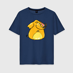 Футболка оверсайз женская Желтый слон, цвет: тёмно-синий