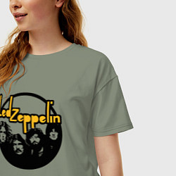 Футболка оверсайз женская Led Zeppelin Лед Зеппелин, цвет: авокадо — фото 2