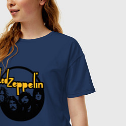 Футболка оверсайз женская Led Zeppelin Лед Зеппелин, цвет: тёмно-синий — фото 2