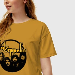 Футболка оверсайз женская Led Zeppelin Лед Зеппелин, цвет: горчичный — фото 2