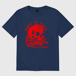 Футболка оверсайз женская Blue october череп,, цвет: тёмно-синий