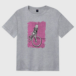 Футболка оверсайз женская Байк Панк Лисичка, цвет: меланж