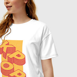 Футболка оверсайз женская Корейский-pop, цвет: белый — фото 2