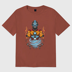 Футболка оверсайз женская Легенда об Аанге -дух, цвет: кирпичный