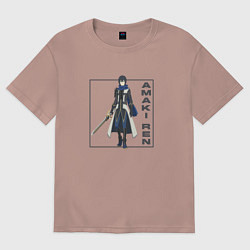 Футболка оверсайз женская Рэн Амаки, цвет: пыльно-розовый