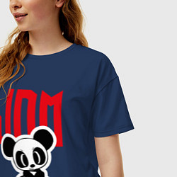 Футболка оверсайз женская JDM Panda Japan, цвет: тёмно-синий — фото 2