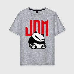 Футболка оверсайз женская JDM Panda Japan Симпатяга, цвет: меланж