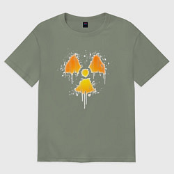 Футболка оверсайз женская Radioactive symbol, цвет: авокадо