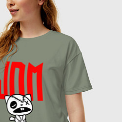 Футболка оверсайз женская JDM Kitten-Zombie Japan, цвет: авокадо — фото 2
