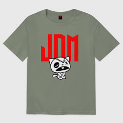 Футболка оверсайз женская JDM Kitten-Zombie Japan, цвет: авокадо