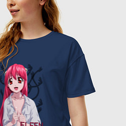 Футболка оверсайз женская Elfen lied Lucy, цвет: тёмно-синий — фото 2