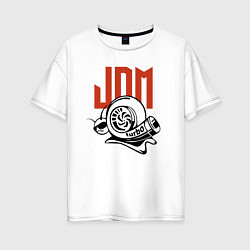 Футболка оверсайз женская JDM Japan Snail Turbo, цвет: белый